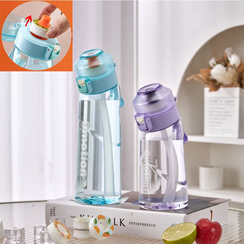 

500ml Air Flavored Water Bottle Scent Up Water Cup Bouncing Cup Cylindrical Fruity Drinking Water Outdoor Sports Carrying Cup