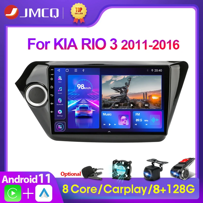 2din android 11 4gwifi car radio multimedia dvd player gps navigation for kia rio 3 2011 2016 stereo 2 5dips head unit carplay free global shipping