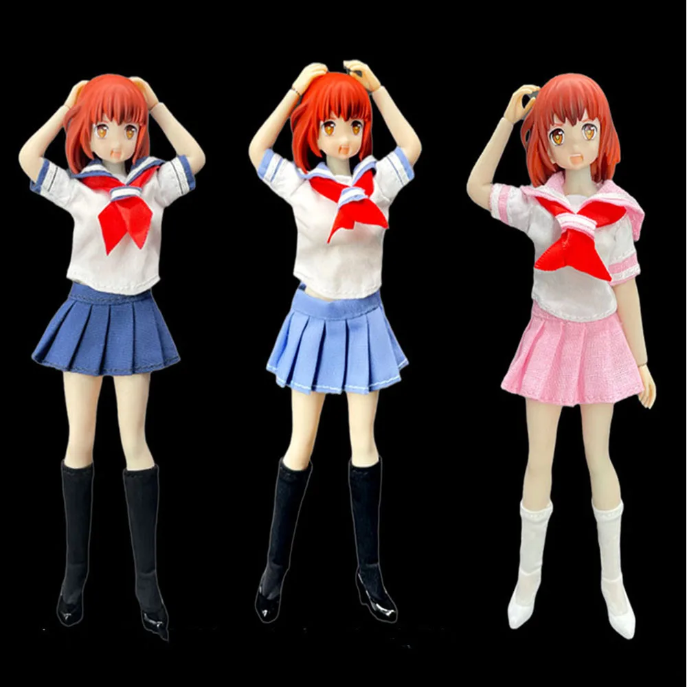 

Школьная форма JK в масштабе 1/12, мини плиссированная юбка, матросский костюм, каблук, обувь, модель аксессуара для 6-дюймовой экшн-фигурки