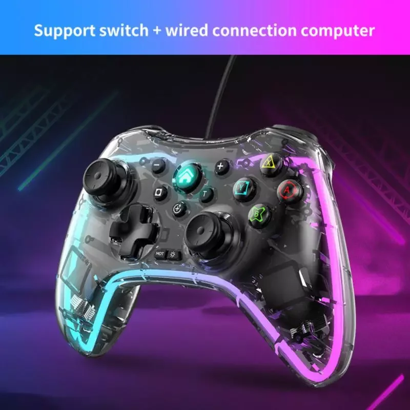 Фото Для, PS3/PS4, Android, IOS MFi/ Arcade, Прозрачный Bluetooth геймпад, портативный контроллер №3