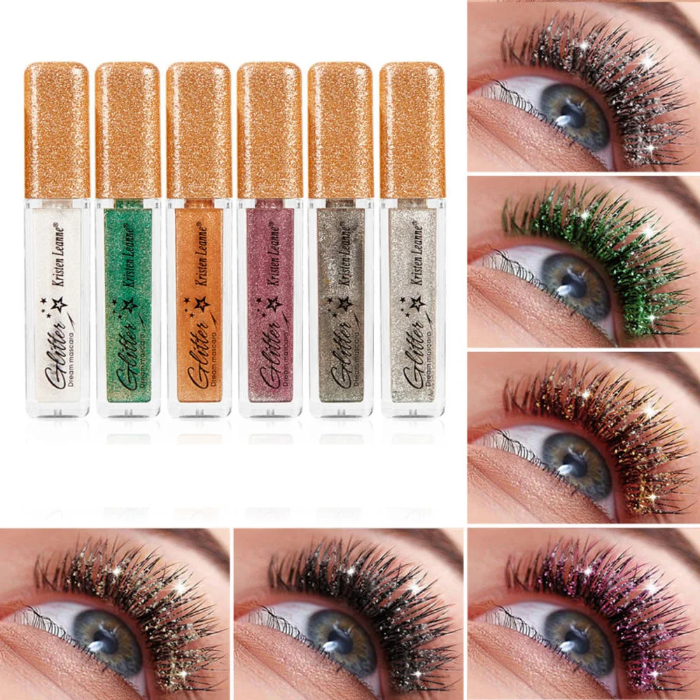 Sparkle Shine Diamond  Mascara Colorful Pearly Glitter Lengthens Eye Lash Makeup Waterproof Long Lasting Shimmer Gloss Mascara