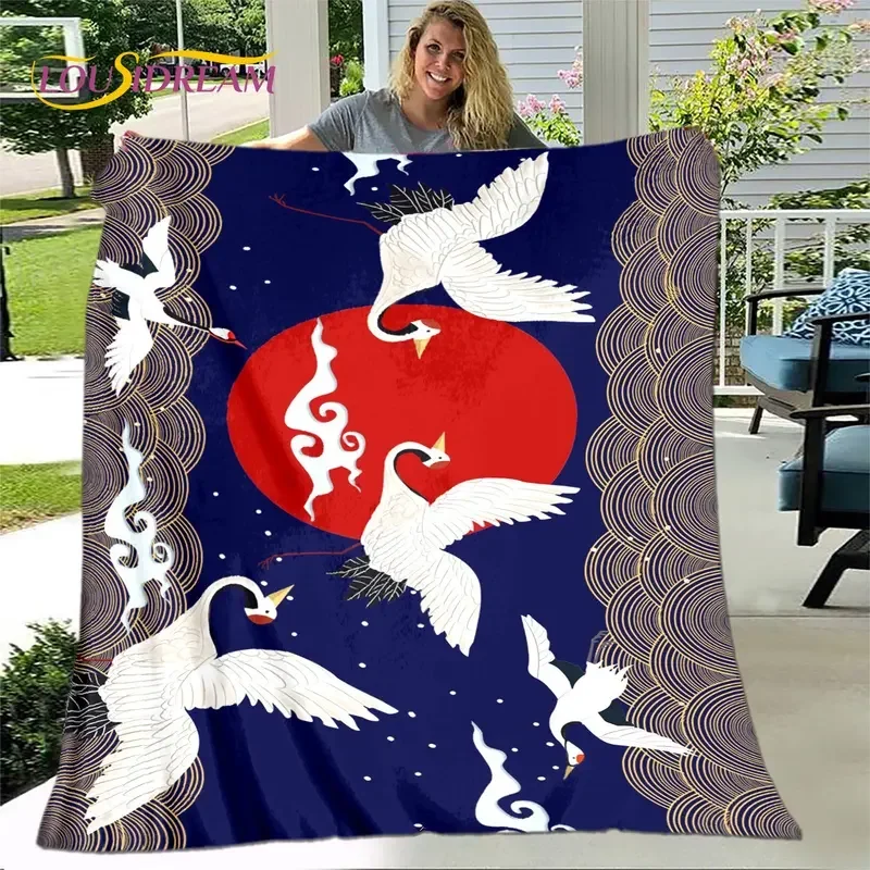 3D классическое китайское одеяло с журавлем фланелевое домашняя гостиная кровать