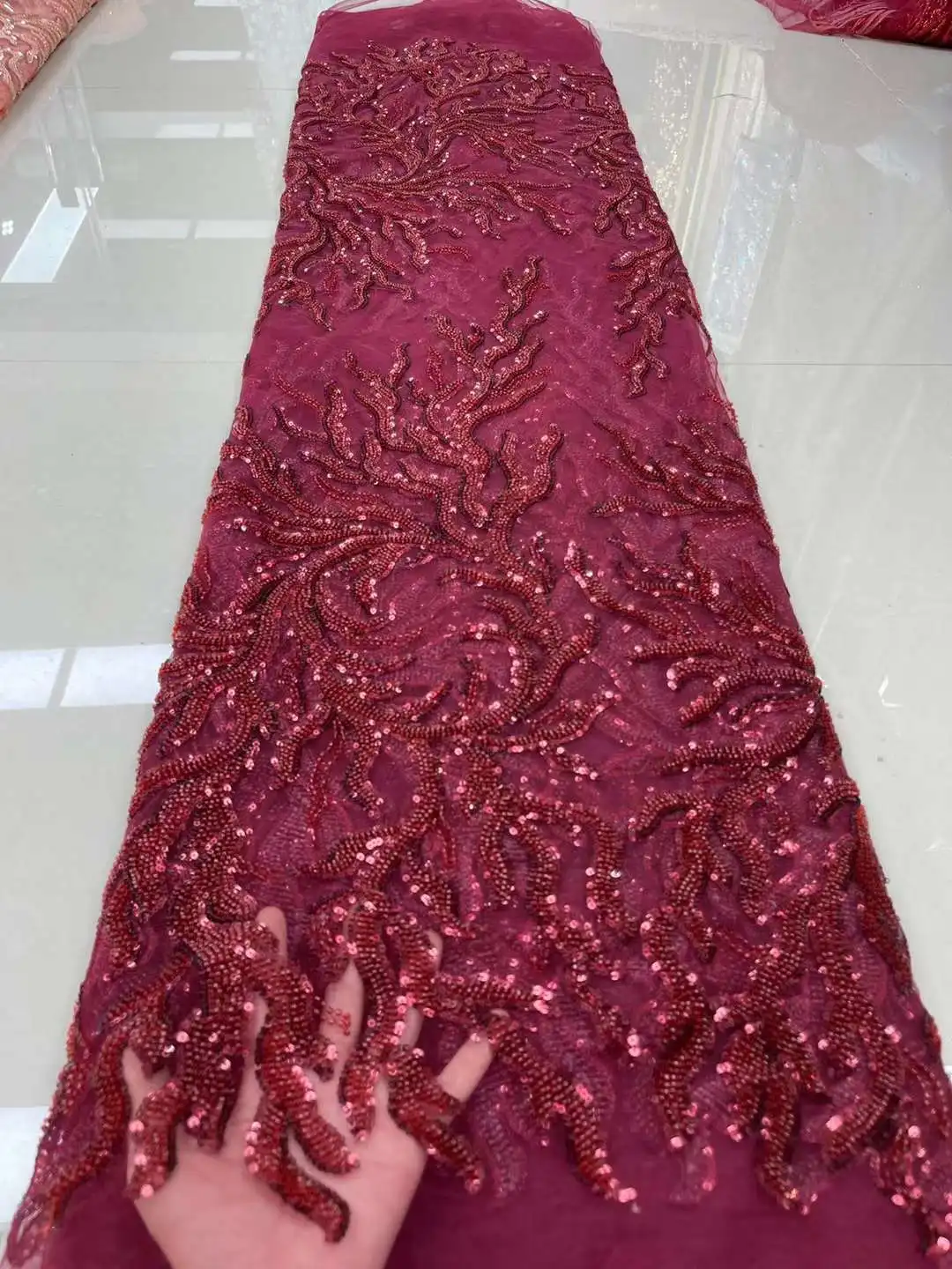 

Африканская кружевная ткань 2022, Высококачественная роскошная кружевная ткань с 3D ручной вышивкой и бусинами для вечернего платья