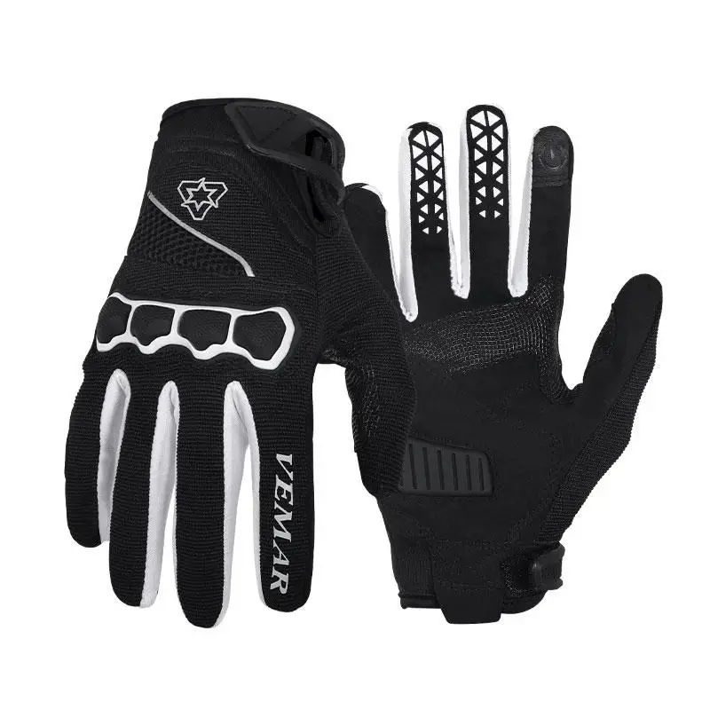 

Мотоциклетные перчатки для верховой езды, ночные Светоотражающие Нескользящие перчатки с длинными пальцами для сенсорных экранов, для мужчин и женщин