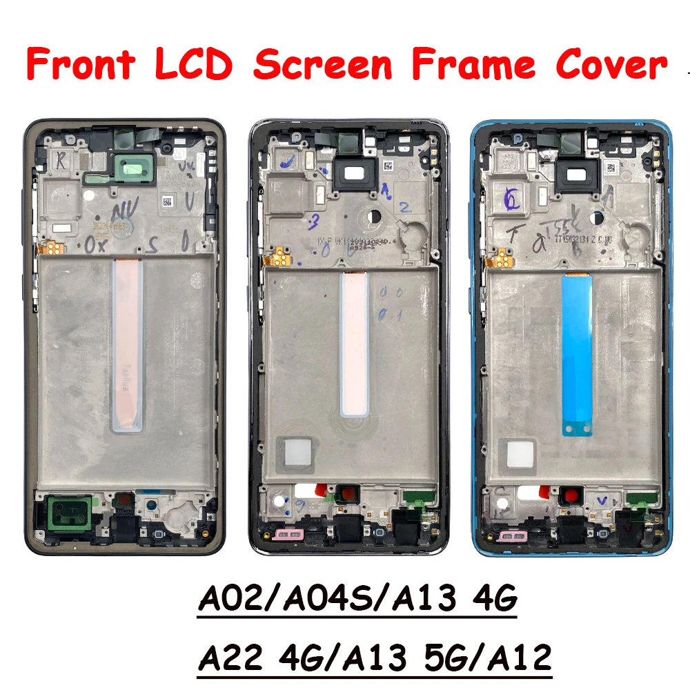 

Front Housing LCD Display Frame For Samsung Galaxy A04s A14 A22 4G A03S A12 A34 A04E A03 Housing Middle Frame Bezel Plate Cover