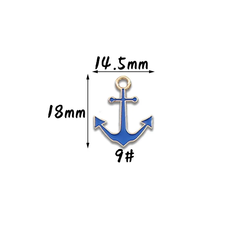 10 шт./лот якорь спасательный круг руль парусник маяк эмалированные подвески для