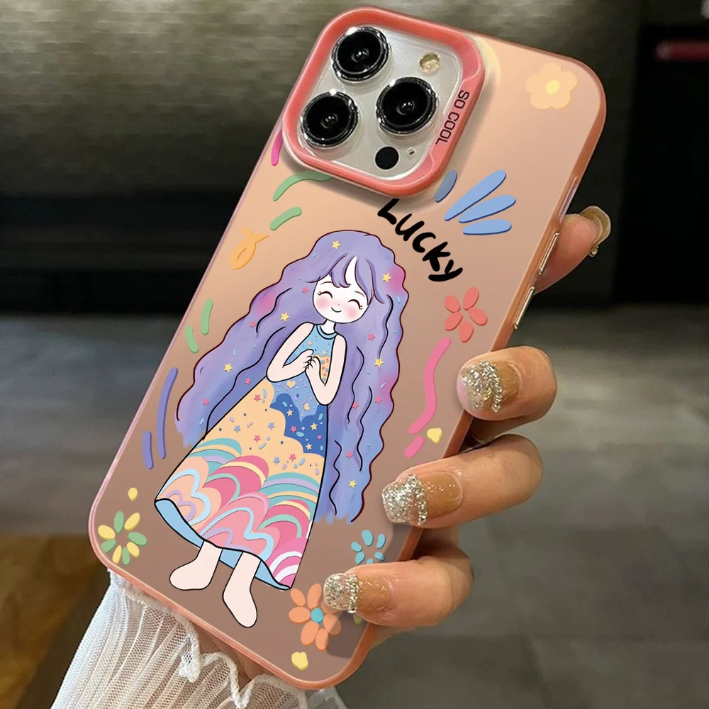 Аксессуары для Vivo Y1S Y18 Y17S Y20 Y20i Y03 Y02 Y15 Y17 Y11 Y15A Y12i Y12S чехол милой девушки VivoY20A Y9s