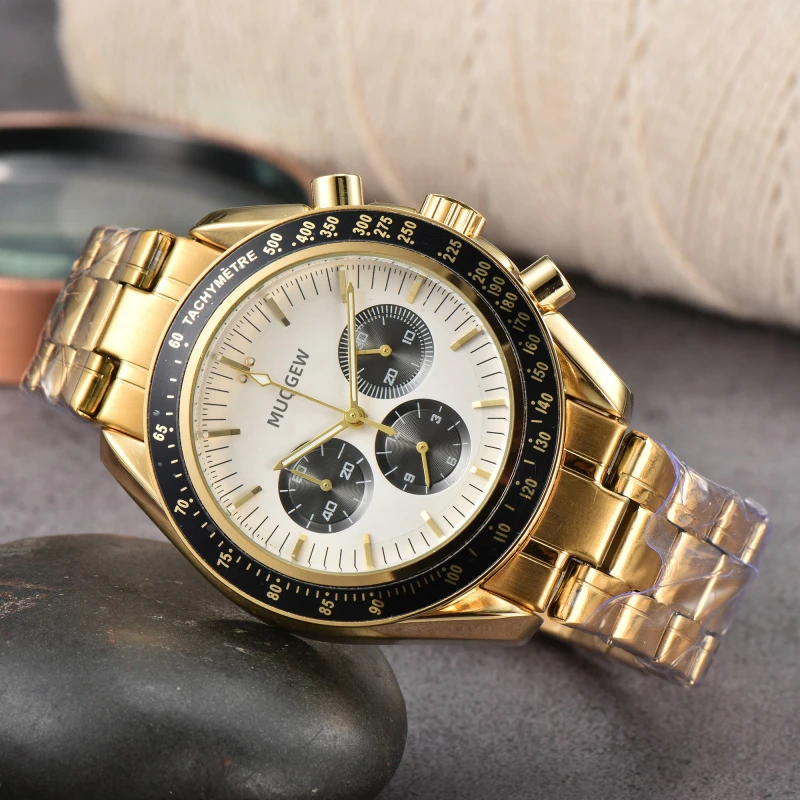 

Quartz Watch For Men Speedmaster Luxury Brand Multifunctional Chronograph Movement 41MM Case Diameter Calendar reloj hombre