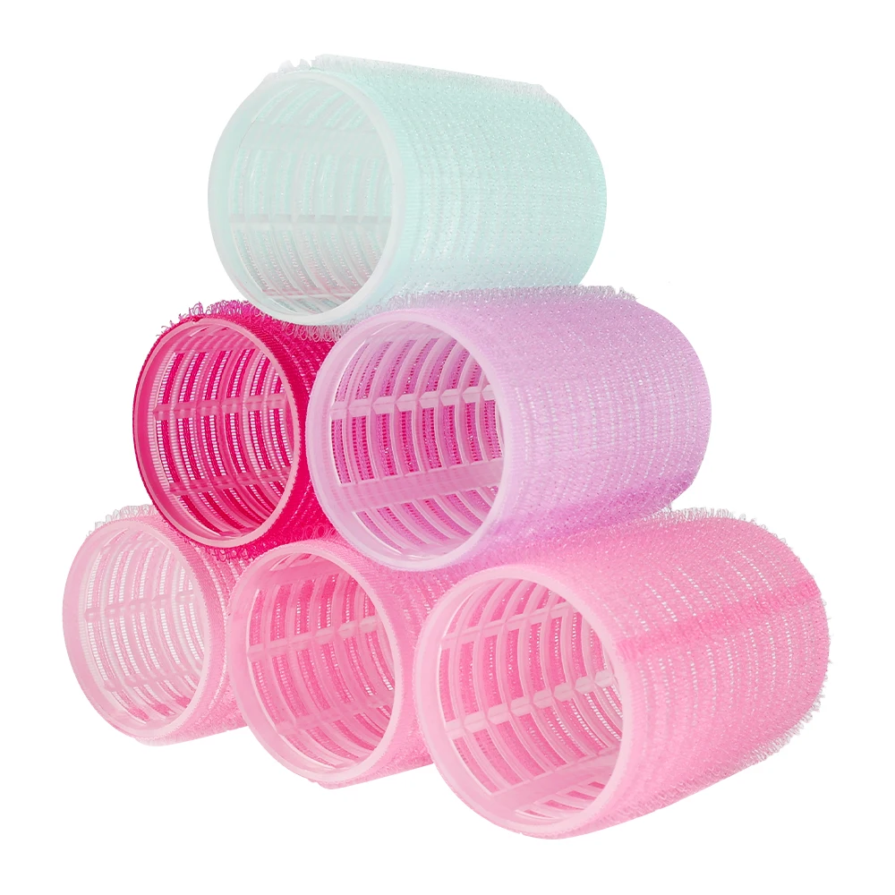 6pcs Hairdressing Plastic Hair Rollers Bangs Roll Self-adhesive Home Use DIY Hair Styling Roller Curlers Girls Beauty Tools images - 6