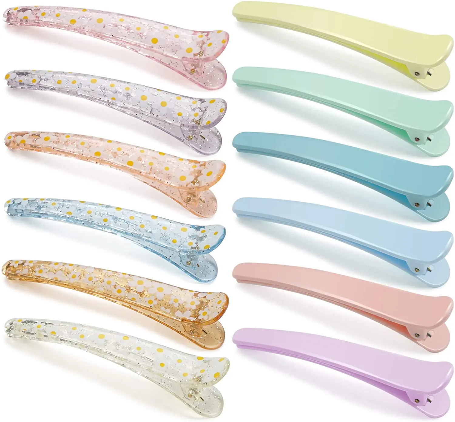 

12 Pcs Hair Sectioning Clips Plastic Alligator Clips Hairdresser Clips for Salon Styling, Duck Billed Hair Clips Non-Slip Pin