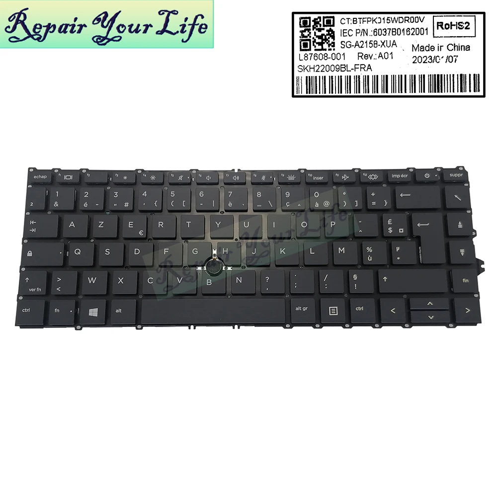 

FR French AZERTY Backlit Keyboard for HP EliteBook 745 G7 745 G8 ZBook Firefly 14 G7 L87608-001 Replacement Keyboards New