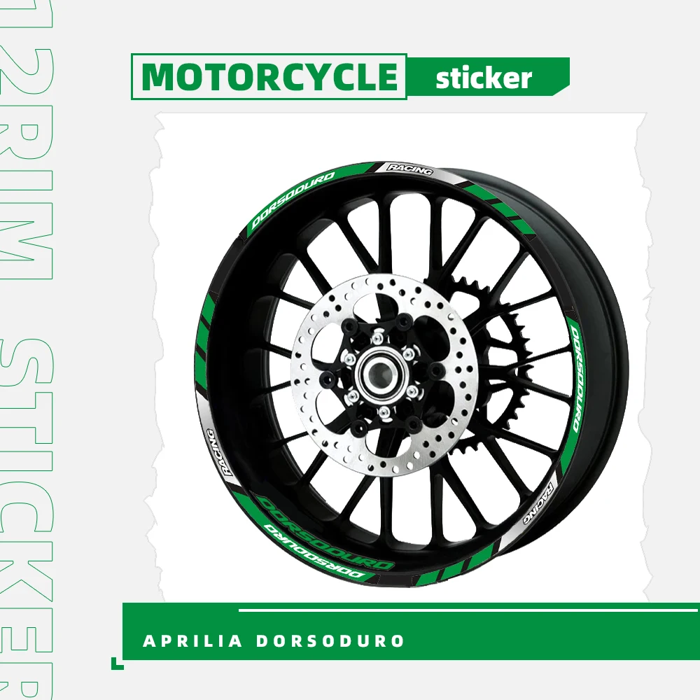 

New high quality 12 Pcs Fit Motorcycle Wheel Sticker stripe Reflective Rim For Aprilia CAPONORD