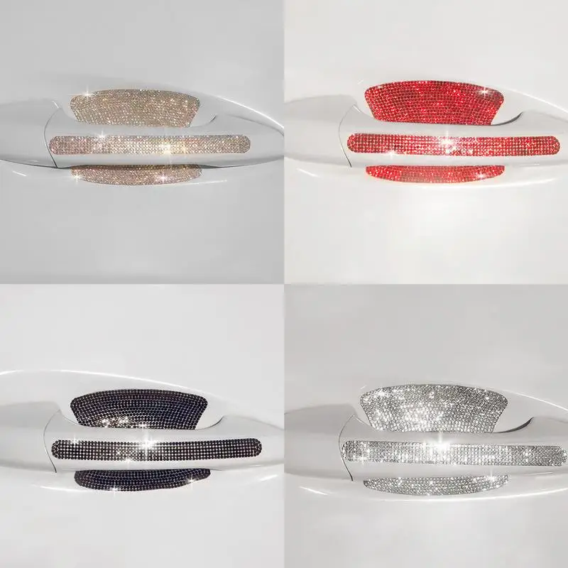 

10 Pcs Crystal Car Door Handle Anti-scratch Sticker Bling Door Bowl Handle Protection Sticker Paint Surfaces Cover Car