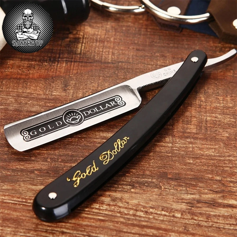 Парикмахерская бритва с уже прямыми краями из нержавеющей стали складной нож для