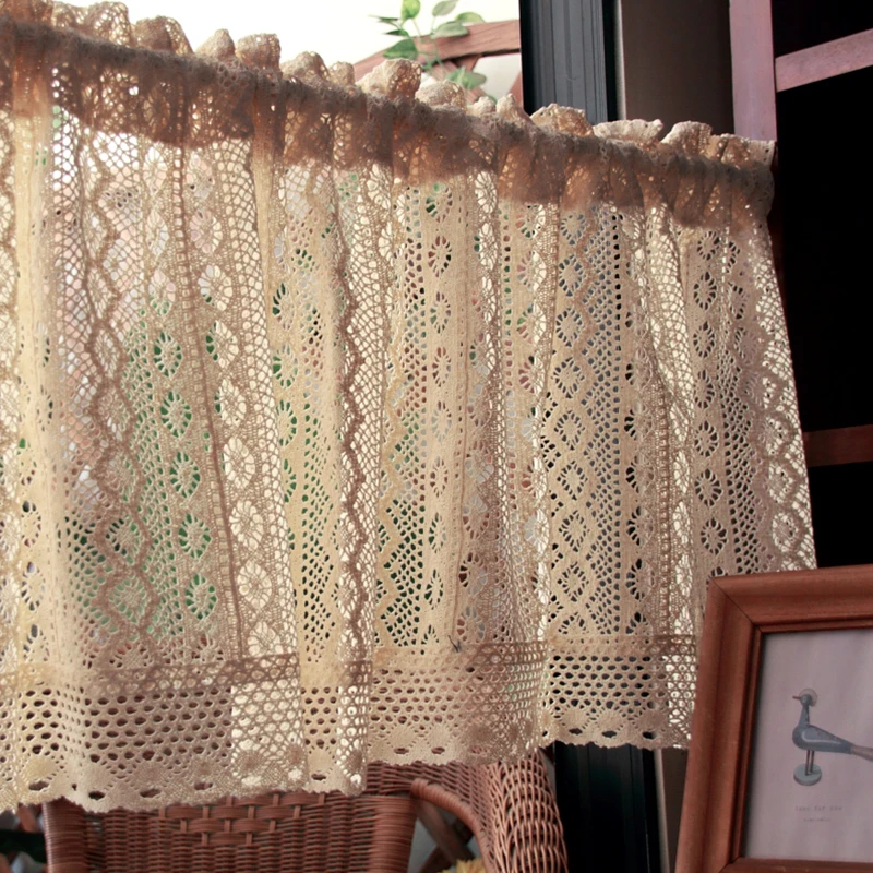 

country crochet half curtain rod curtain lintel cabinet curtain artistic style small curtain curtains for bedroom