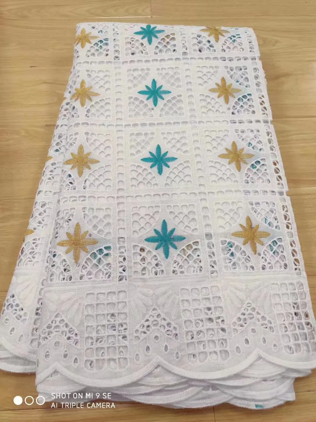 

2 Yard High Quality Swiss Voile Lace with Scarf Africa Embroidery 100% Cotton Brode Popular for African Women Cloth PC072