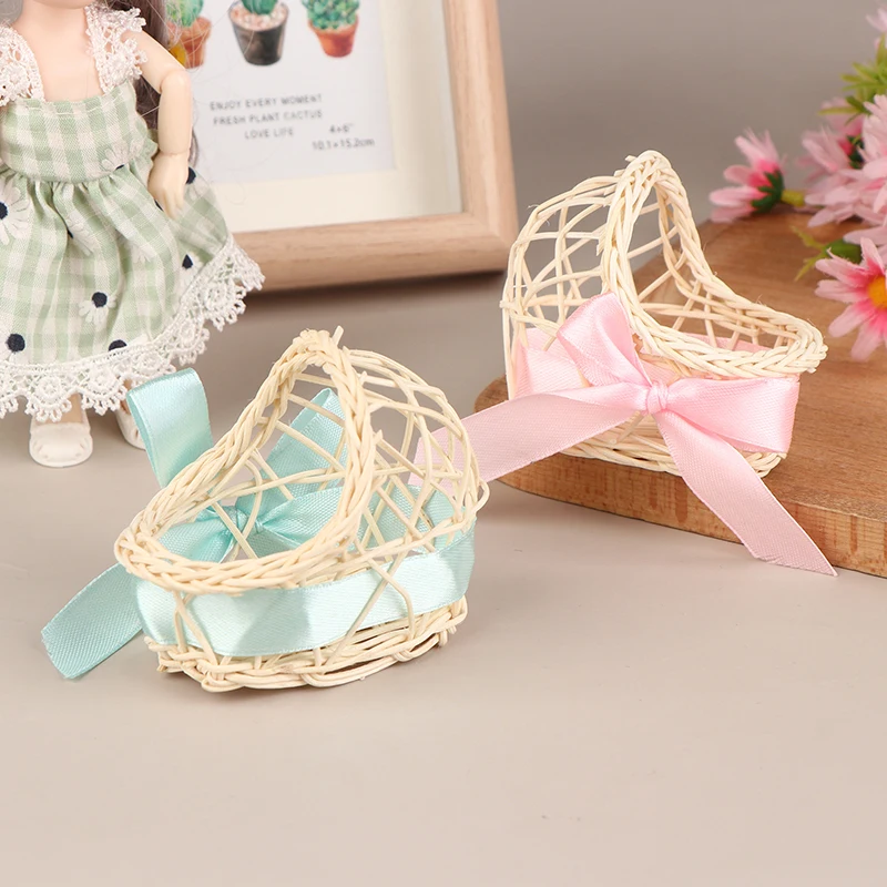1:12 Dollhouse Furniture Decoration Baby Cot Miniature Wooden Nursery Cradle Baby Crib Kids Mini Doll House Accessory