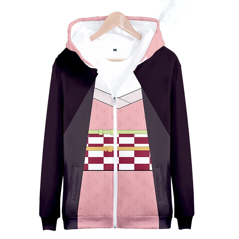 

Hoodies Anime Demon Slayer Kimetsu No Yaiba 3D Print Zipper Sweatshirts Boys Girls Sweatshirt Children's Fashion Oversize Hoodie
