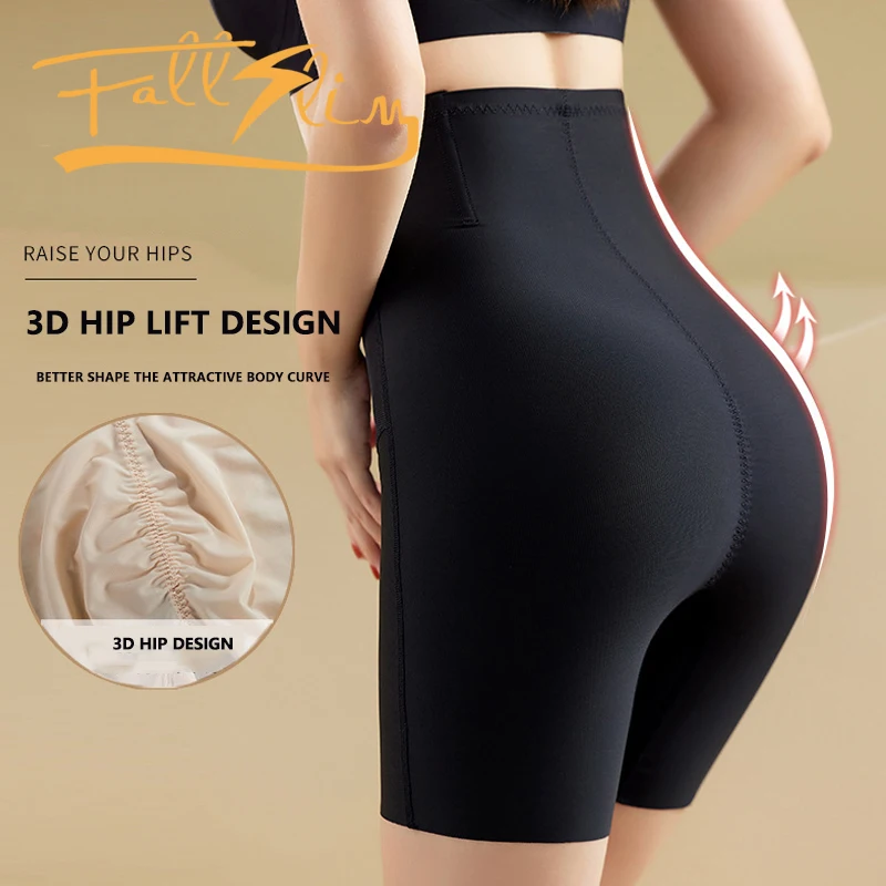 FALLSLIM 3 in 1 High Waist Shapewear Shorts Safety Pants Seamless Slim Hip Lift Tummy Control Panties Women Belly Shaper Boxer