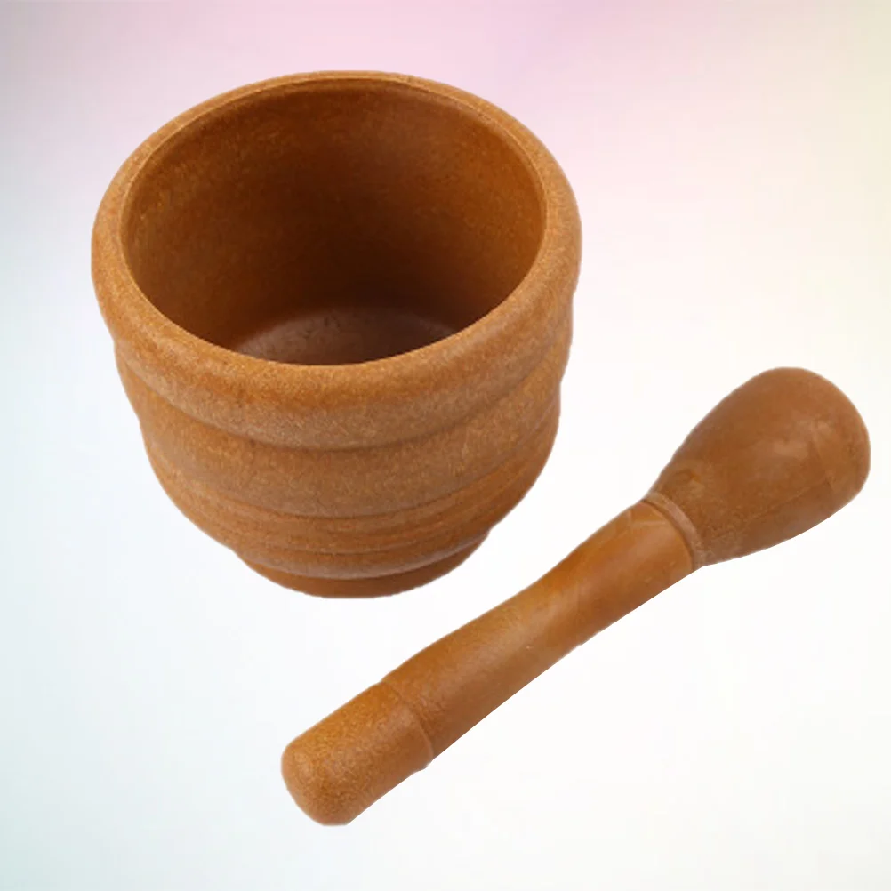

1PC Garlic Pugging Pot Household Practical Polishing Pedestal Bowl Mortar and Pestle for Kitchen Restaurant
