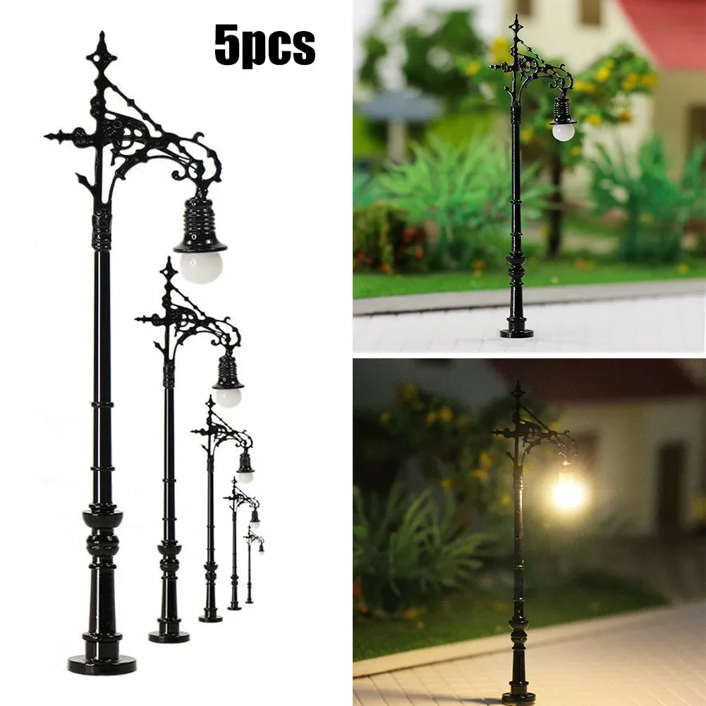 5 шт. Модель железнодорожного светодиодного уличного фонаря N Gauge Lamp 1:160 Уличный