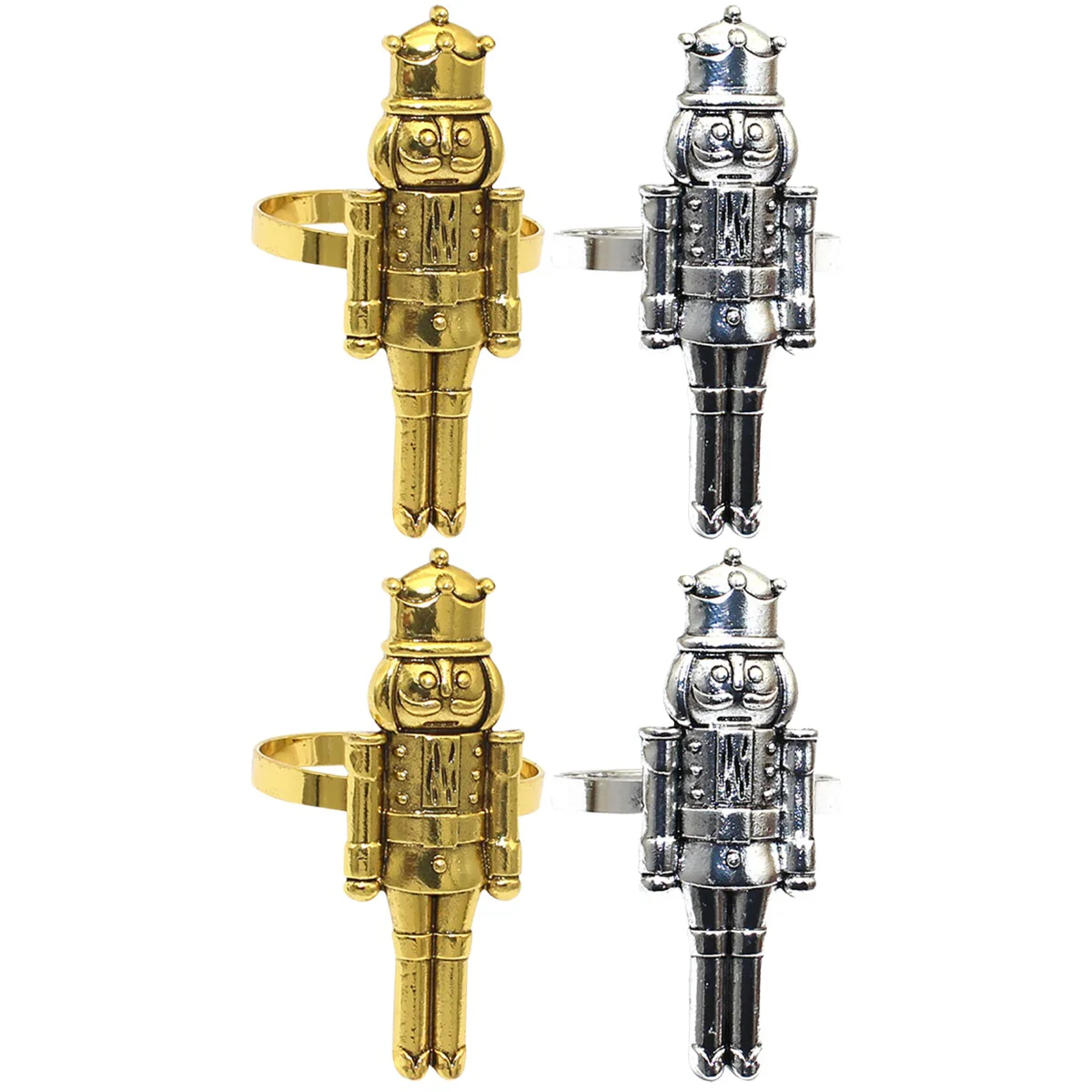 

4 pcs Christmas Nutcracker Napkin Ring Nutcracker Napkin Ring Holders Metal Napkin Ring for Party