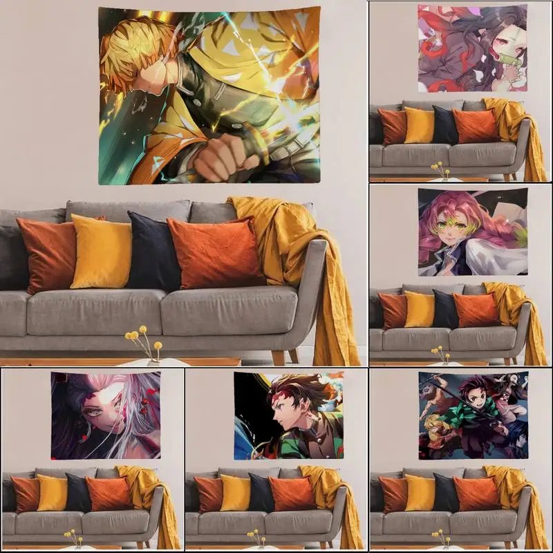 Гобелен из аниме рассекающий демонов с художественной печатью недорогие