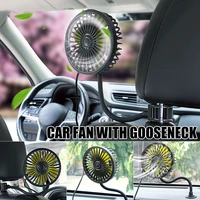 usb car fan with flexible gooseneck dashboard rear seat cooling fan 3 speed adjustment portable person fan for car truck van suv