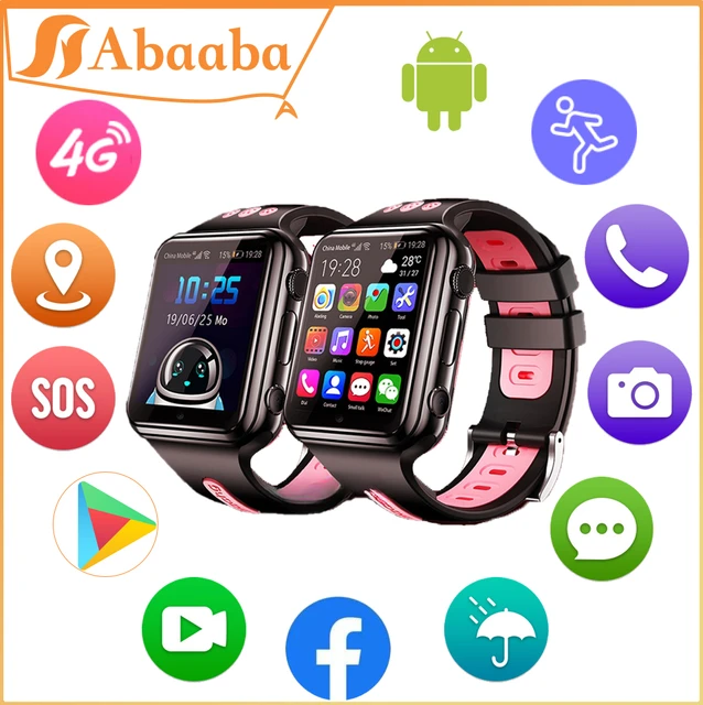 4G Android Waterproof Smart Watch SOS Gps Tracker Sports Kids Digital Wrist Watches Consumer Electronics Product 1080mAh Battery 1
