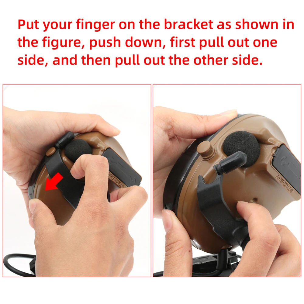 Tactical Headset Comtac III Helmet ARC Rails Noise Cancelling Pickup Headphones Shooting Airsoft Sports Earmuff Tactical U94 PTT