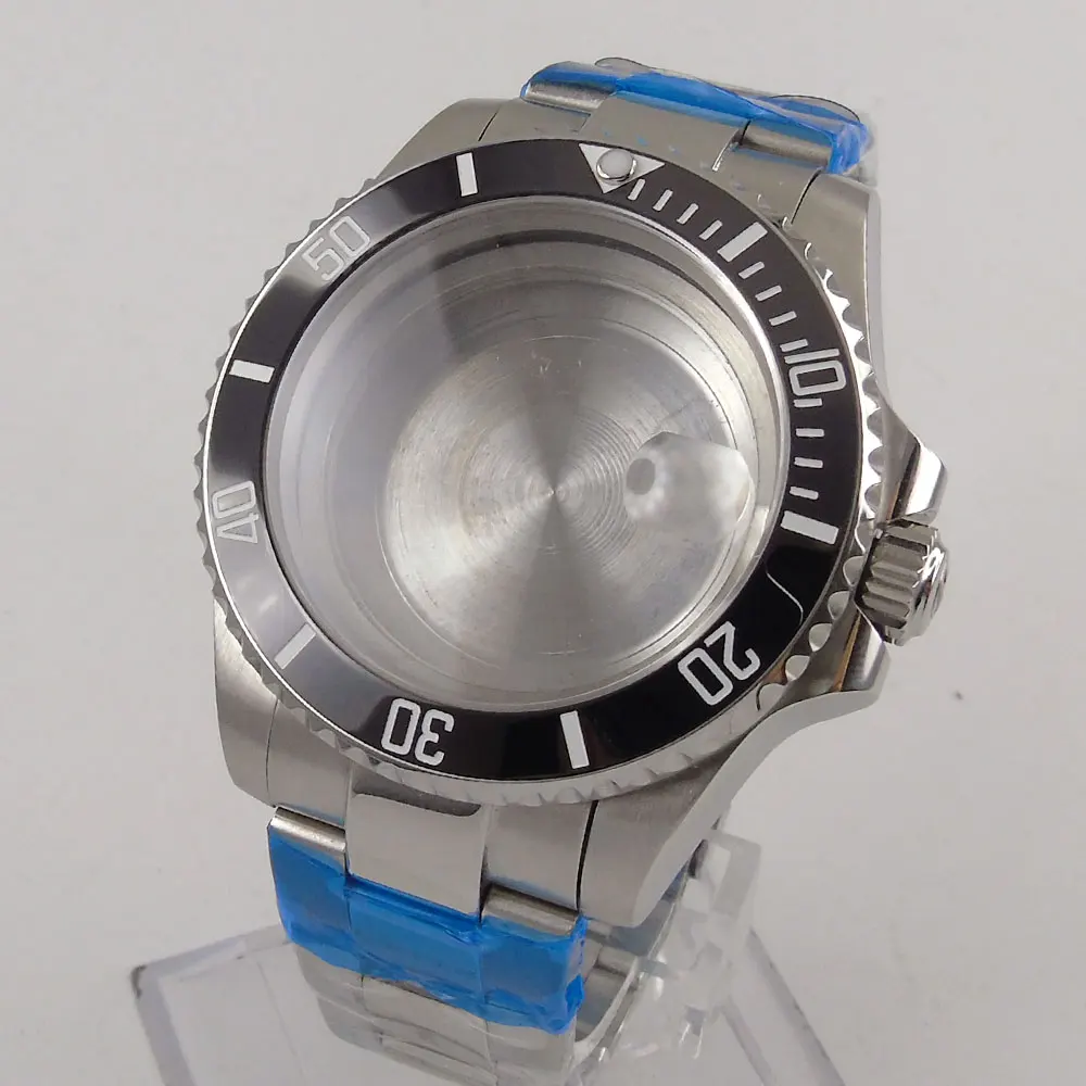 40mm 20ATM Fit NH35A Automatic Movement 316L Stainless Steel Watch Case Oyster Bracelet Sapphire Glass Rotating Ceramic Bezel