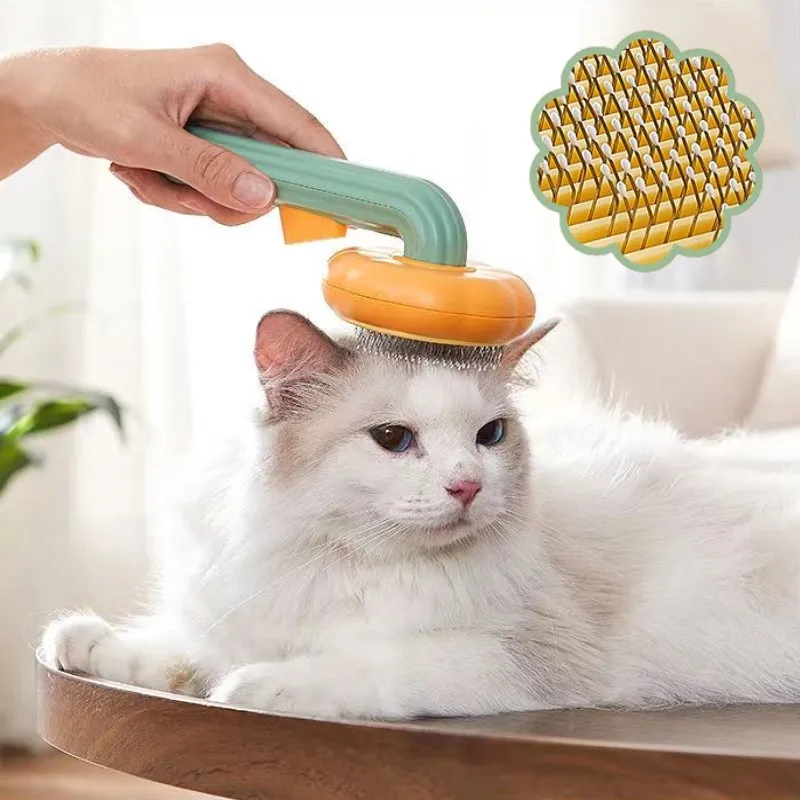 

Pumpkin Cat Dog Brush Self Cleaning Slicker Brush Comb for Dogs Cats Grooming Comb Pet Cleaning Grooming Tool Dog Accessories