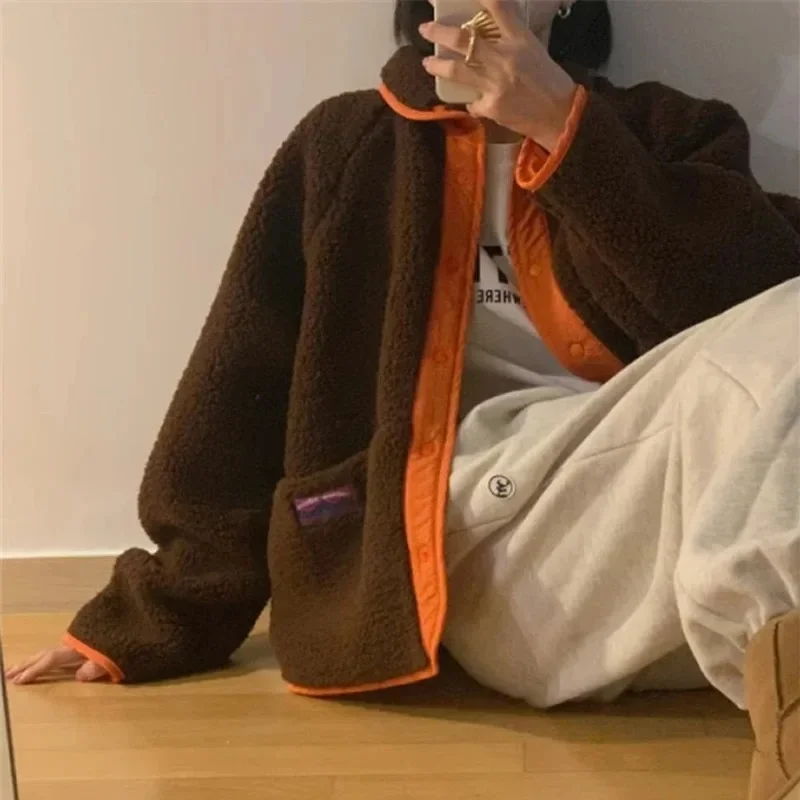Южная Корея Шикарная осенне-зимняя двусторонняя одежда в стиле ретро с маленькой