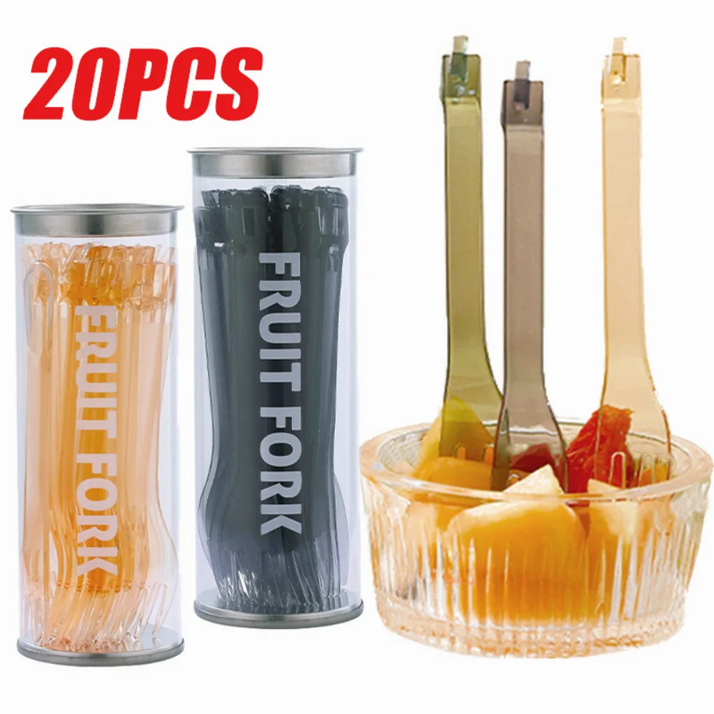 

1/20PCS Detachable Fork Food Grade Multi-function Reusable Kids Forks for Cake Fruit Children Snack Cake Dessert Lunch Tableware
