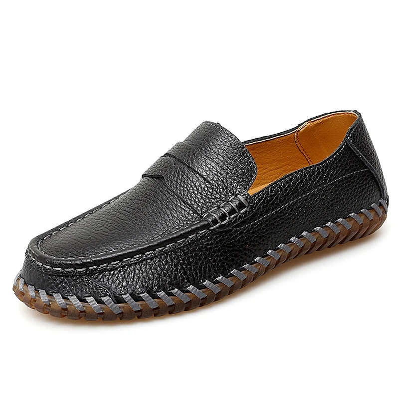 

Homens de couro genuíno mocassins confortável sapatos casuais para o homem mocassins primavera macia