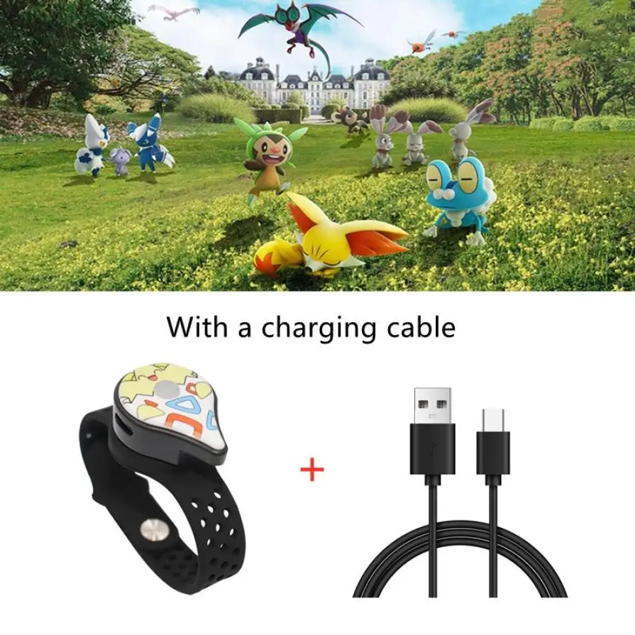 Фото Оригинальный браслет для Pokemon/Pikachu GO Plus, автоматическая защелка, Bluetooth-переключатель, автоматический захват, фантазийная фигурка, игрушки, зарядный ремешок №4