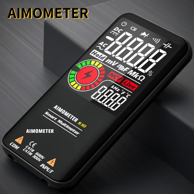 Цифровой мультиметр AIMOMETER S10/S11, профессиональный тестер напряжения постоянного и переменного тока, Бесконтактный индикатор напряжения, для...