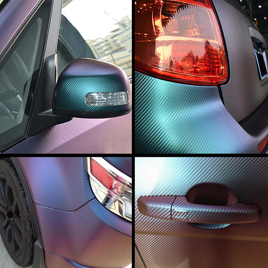 10/20/30/40/50/60x15 2 см/лот Премиум зеленый-красный хамелеон 3D углеродное волокно