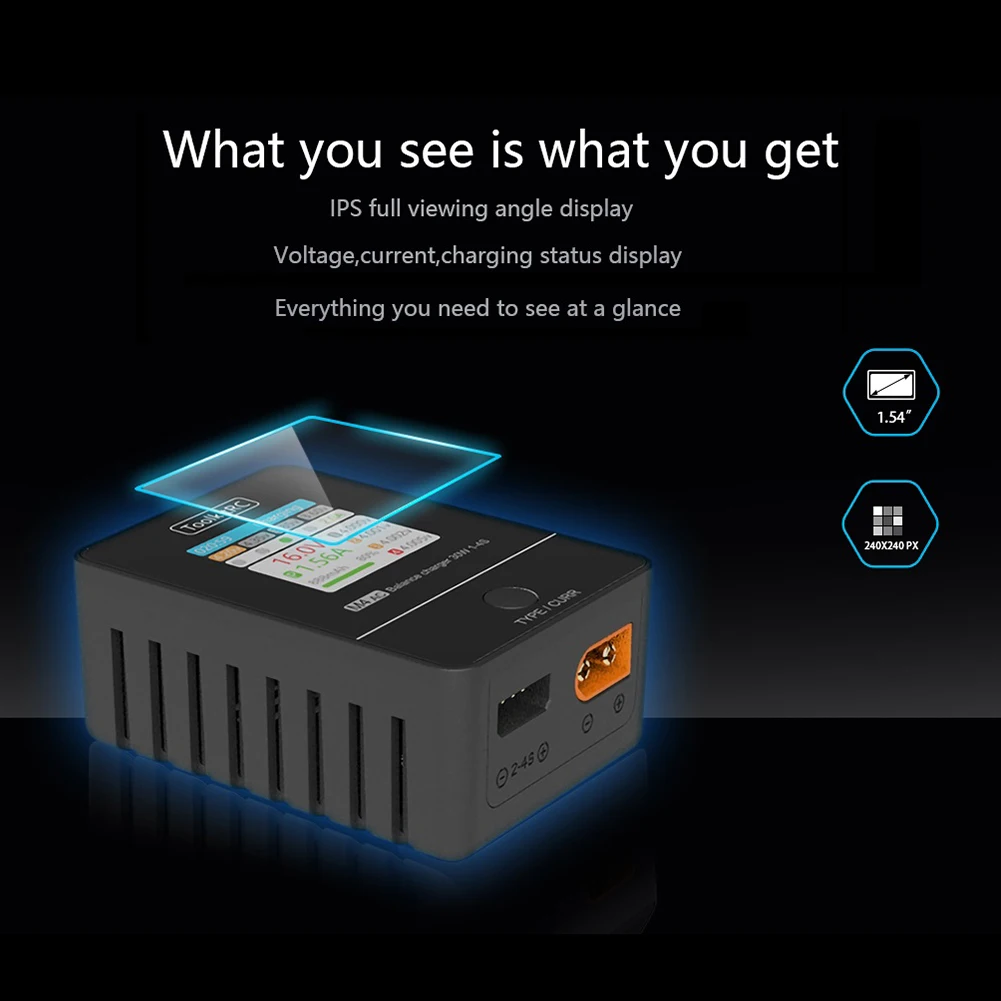 

Toolkitrc M4AC 400W 18A Color Screen Balance Charger Discharger with 400W 16.6A 24V Power Supply Adapter
