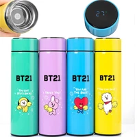 500ml kpop cartoon water cup kawaii japan intelligent temperature measurement 304stainless steel insulation cup travel cup gifts