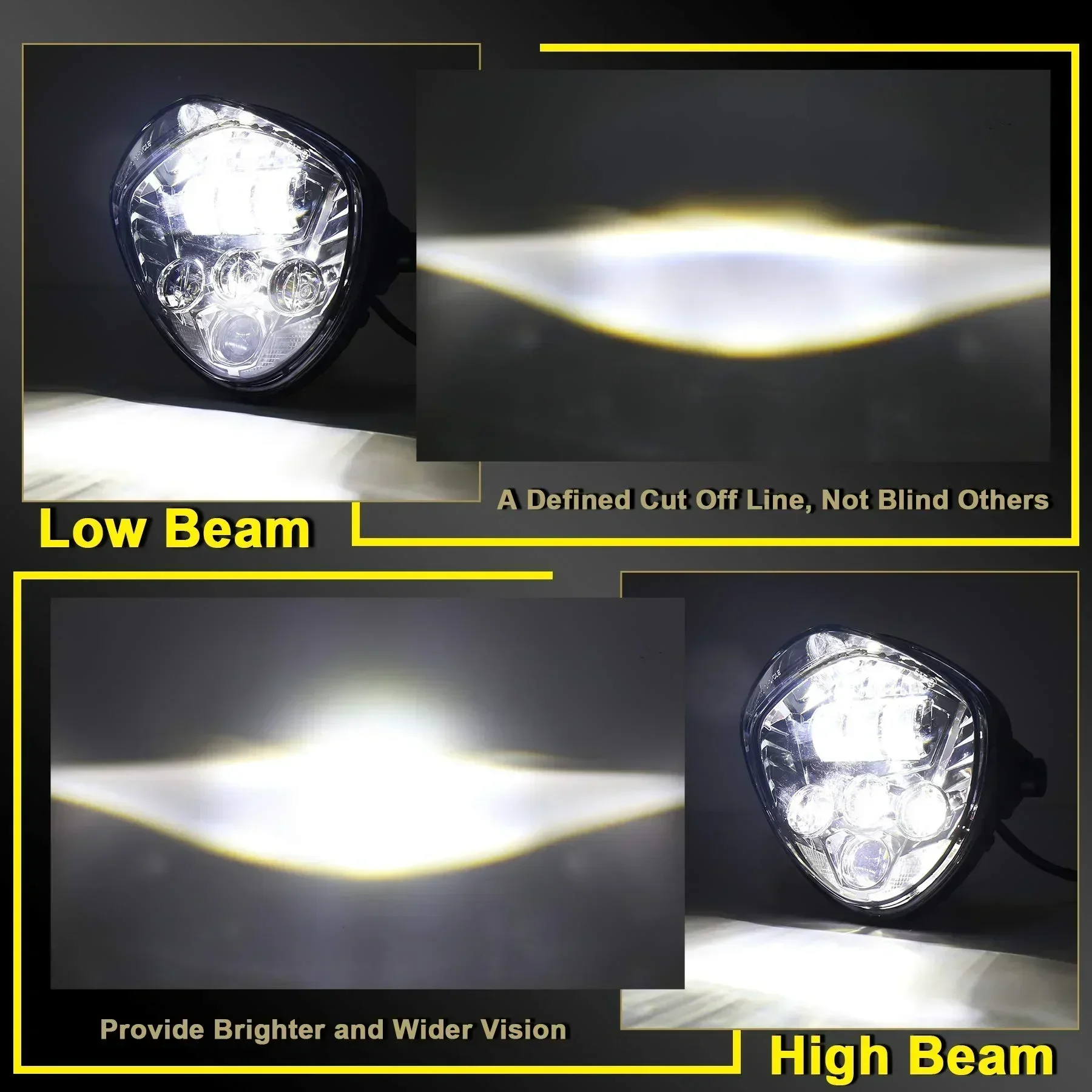 Мотоциклетная фара 7 дюймов Hi Lo Beam Белый Красный DRL светодиодная для Har-ley Da-vidson Honda