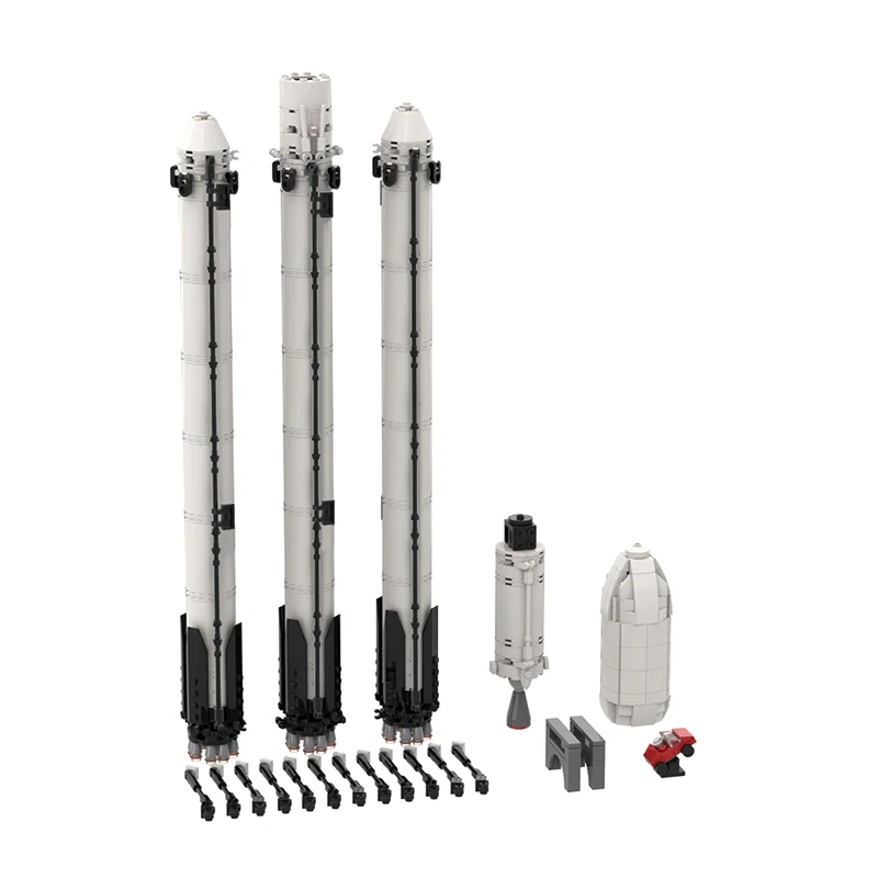 Фото Конструктор Gobricks MOC: Модель ракеты Falcon Heavy Carrier Saturn V (SpaceX), набор для сборки, детская игрушка №2