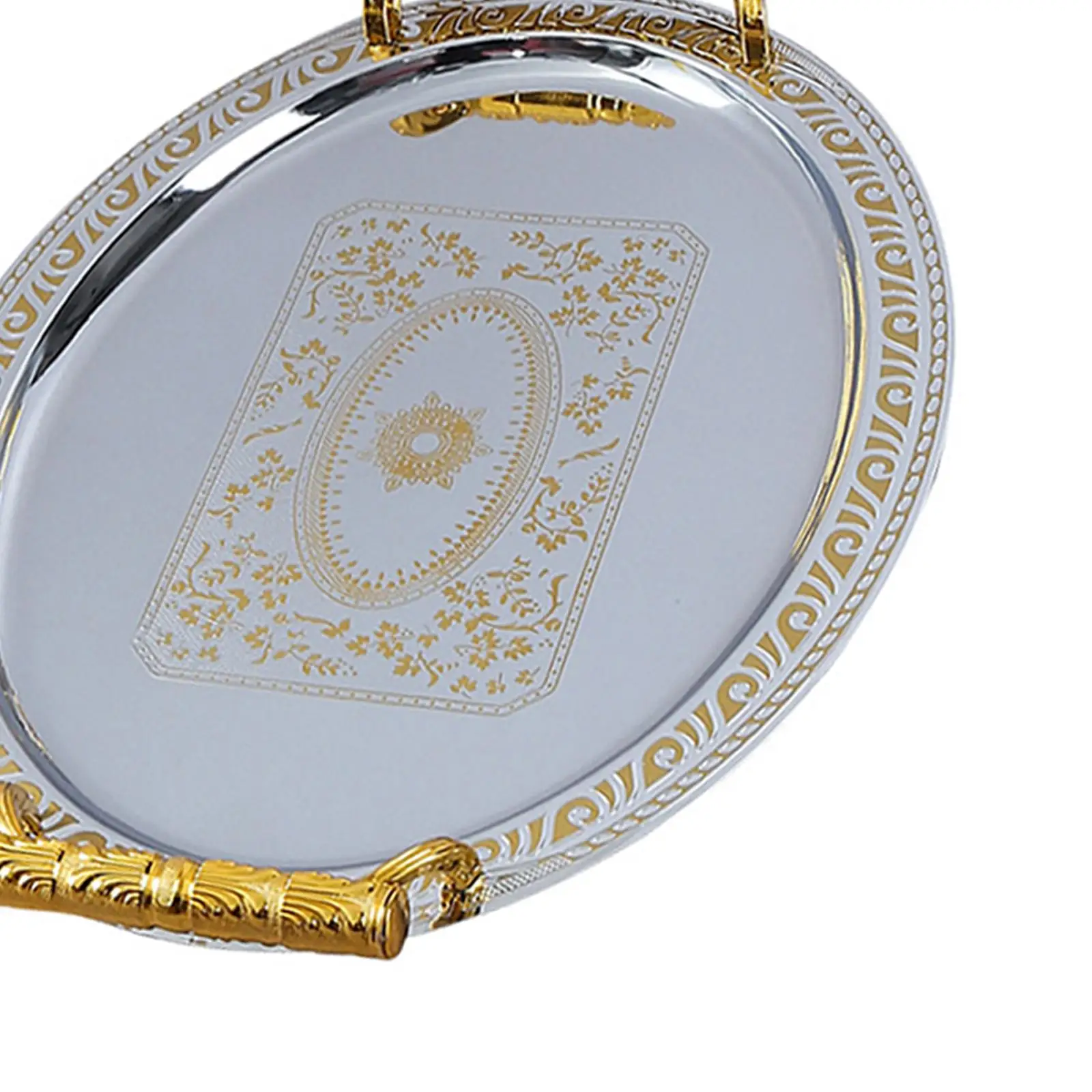 Сервировочный поднос из нержавеющей стали овальный для ужина сервировочный с