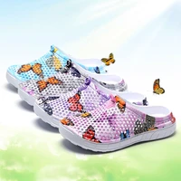 hot selling summer printing sandals beach non slip quick drying water shoes couples casual baotou slippers river tracing shoes