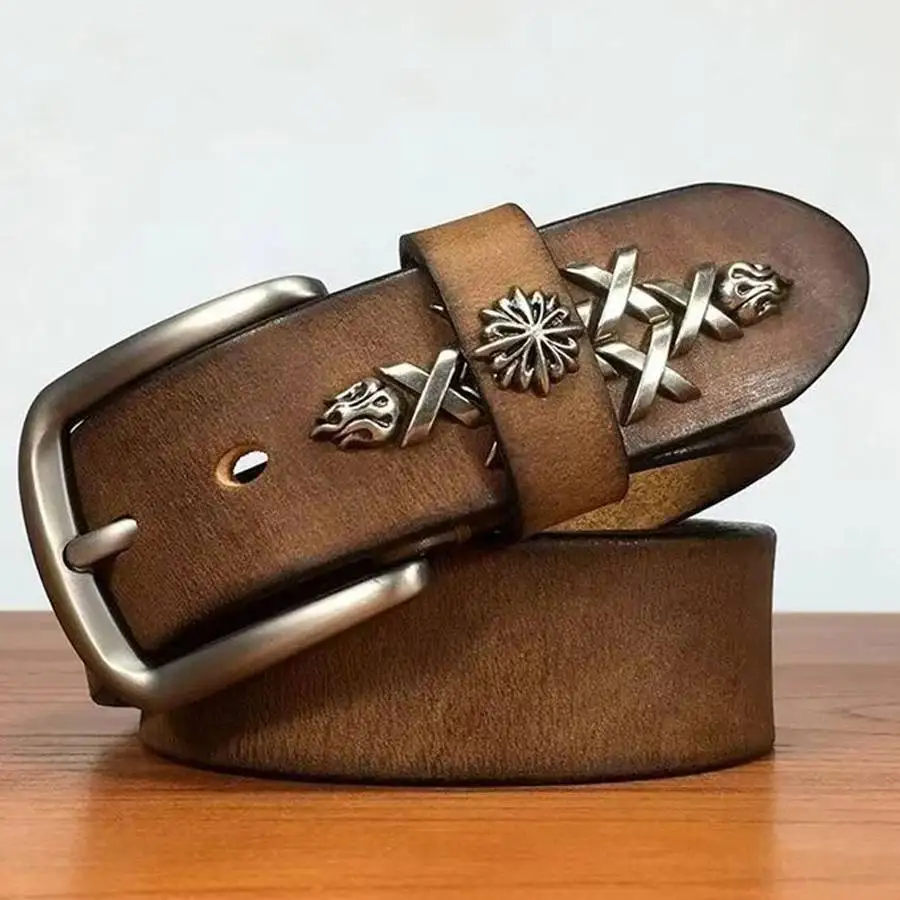 Men's Leather Belt New Male Waistband Ceinture Hommes Leather Belts for Men Width:38mm Accessories Belts