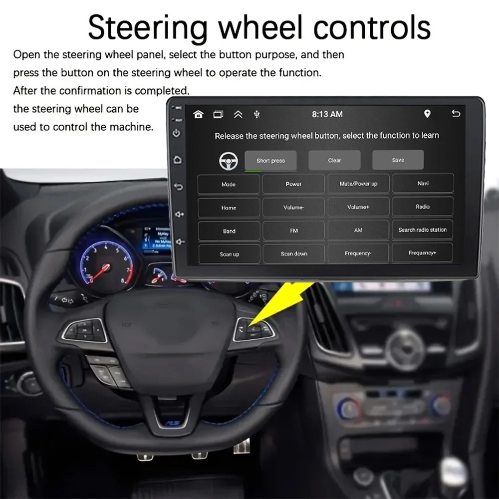 Универсальный Автомобильный Мультимедийный Видеоплеер 9/10 Дюймов 1 DIN Android 13 С CarPlay