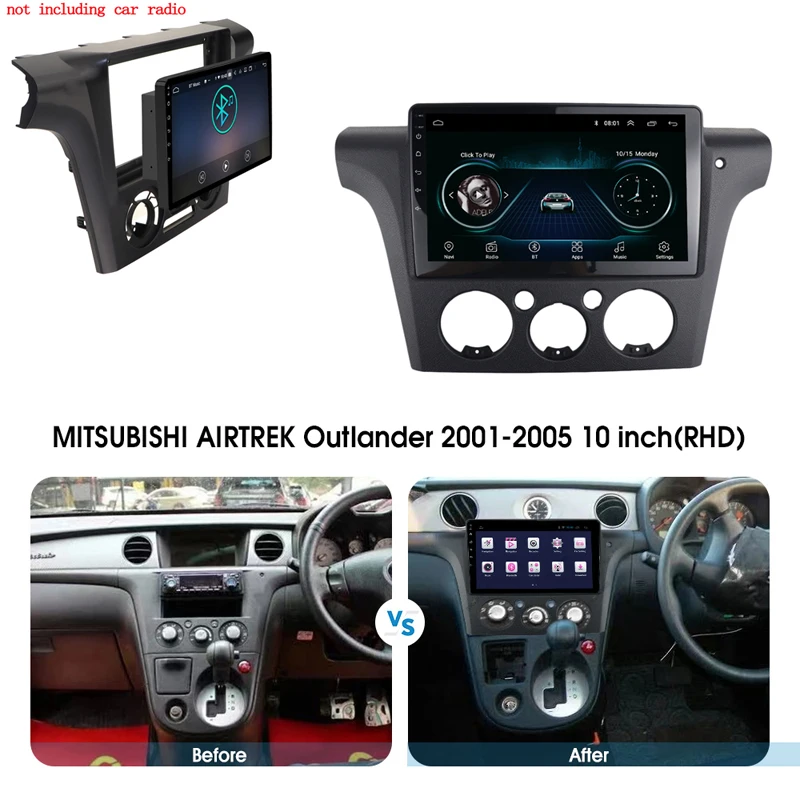 

2 Din 10.1" Car Frame Adapter For Mitsubishi Airtrek Outlander 2001-2005 Android car Radio Dask Kit Fascia car radio frame