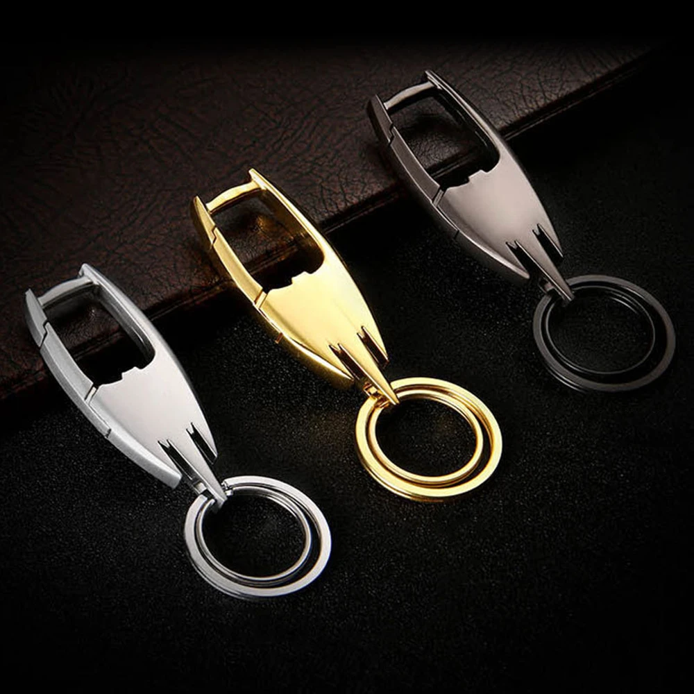 

Men's Simple Waist Buckle Business Keychain Car Double Ring Key Holder Classic Key Ring Accessories Gift For Man