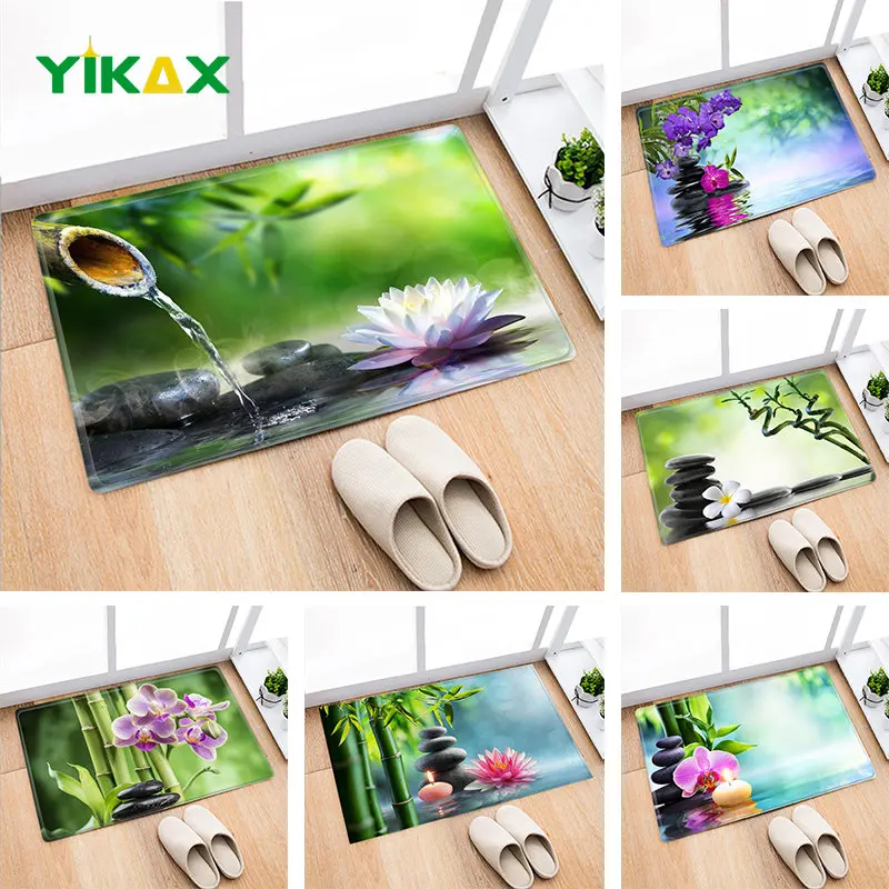 

Zen Garden Bamboo Door Mat Home Decor Floor Mats Bedroom Bathroom Kitchen Carpet Hallway Entrance Area Rug Non-Slip Doormat
