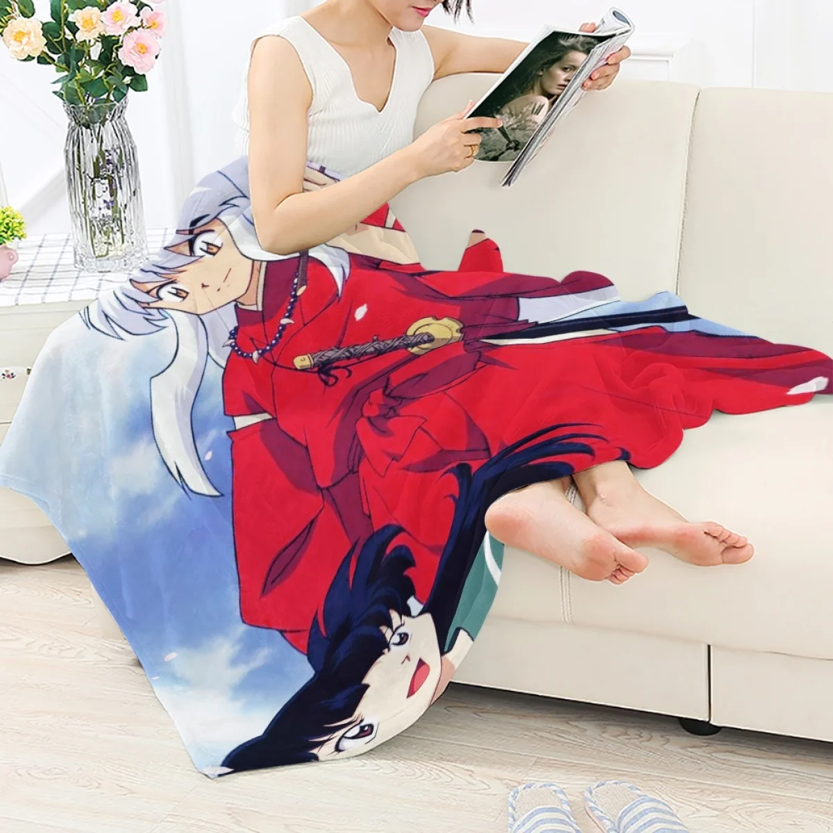

TOADDMOS мультяшный дизайн InuYasha искусственное плюшевое одеяло мягкое теплое покрывало для гостиной спальни кровати дивана пикника покрывало для детей